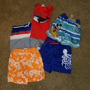 Lot: boys swim trunks and shirt 2T